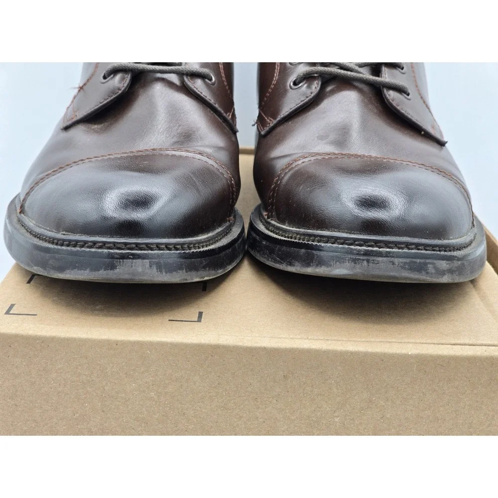 H&M Chelsea Boots Brown Oak Side Zipper Lace Up Ankle Boots Mens‎ Size 10M